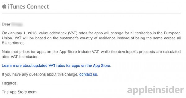 苹果温馨提示 欧洲iTunes内容下载税收标准即将国别化