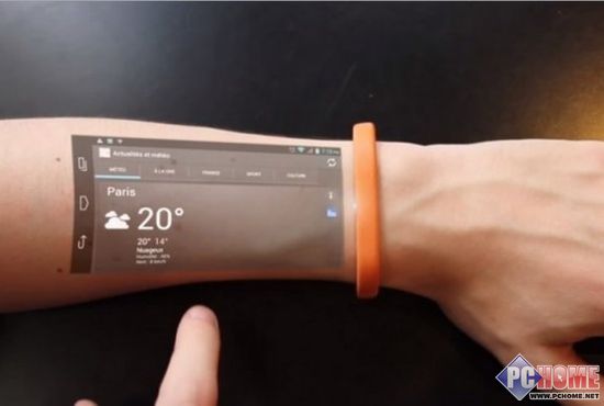 超炫酷智能手环：可把手臂变成手机屏