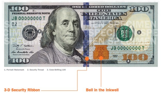 100美元新钞采用3D防伪技术-ZOL科技频道